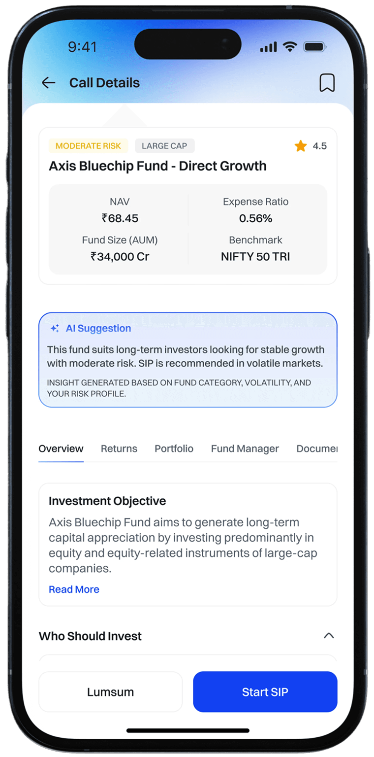 FirstDemat SIP detail on mobile